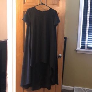 Black asymmetrical short sleeved dress